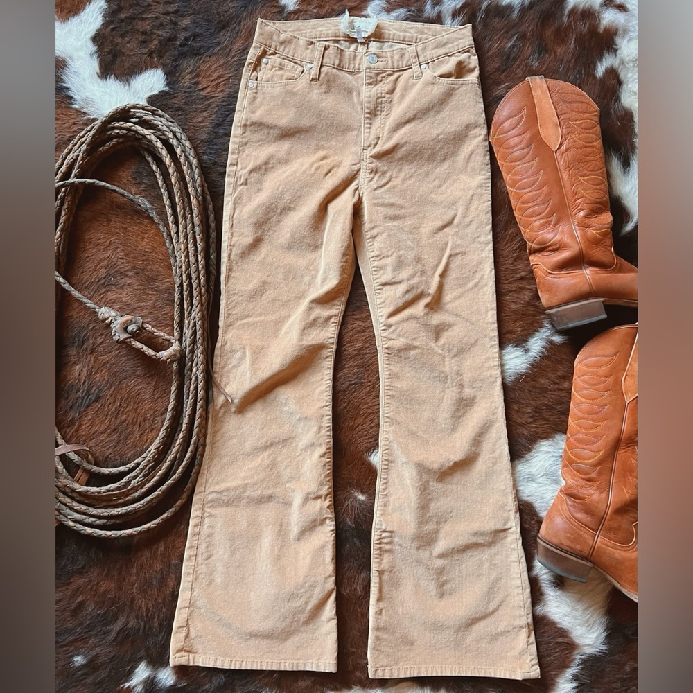 Altar’d State Gold Corduroy Flare Pants Size 11